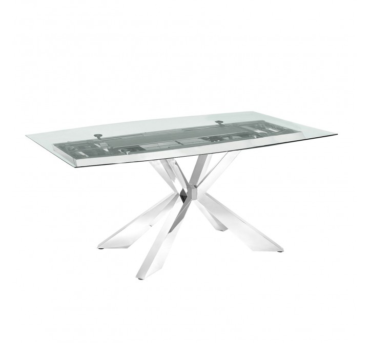 Casabianca ICON Non-extendable Frame Dining Table With Polished Stainless Steel Base