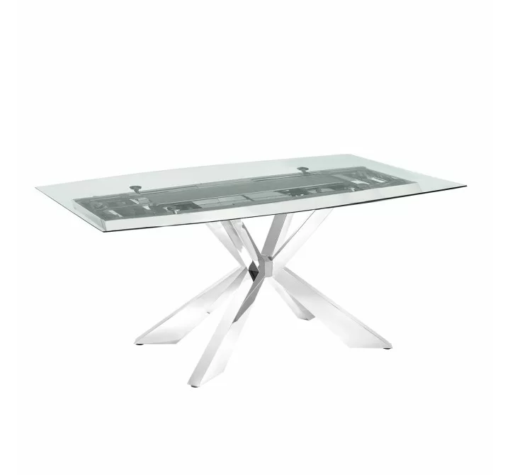 Casabianca ICON Non-extendable Frame Dining Table With Polished Stainless Steel Base