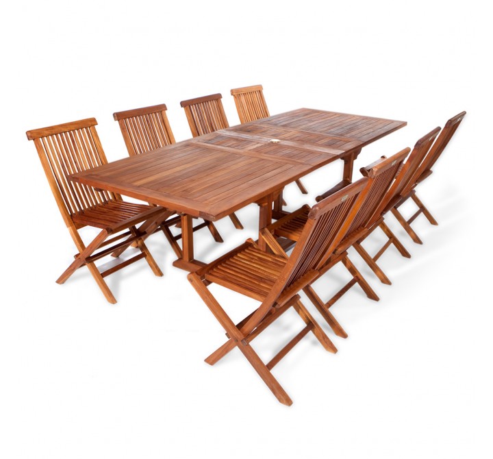 9-Piece Rectangle Folding Chair Set
