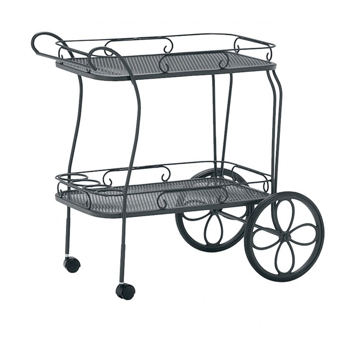 Woodard Et Cetera Tea Cart With Mesh Top And Removable Serving Tray