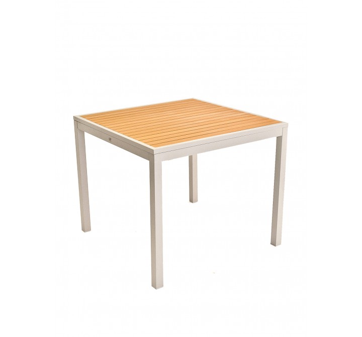 Teak Inlay Table - Gray Faux Teak