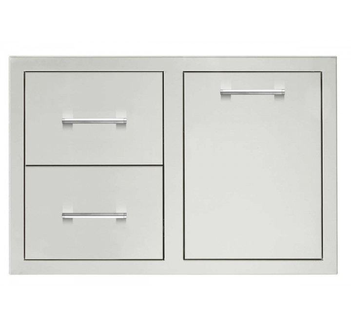TrueFlame 33" 2-Drawer And Access Door Combo Masonry Frame Return