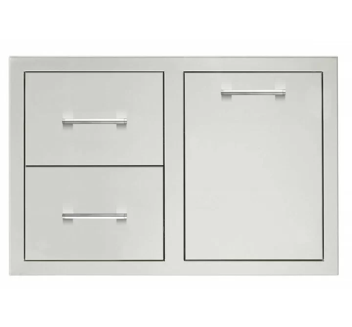 TrueFlame 33" 2-Drawer And Access Door Combo Masonry Frame Return