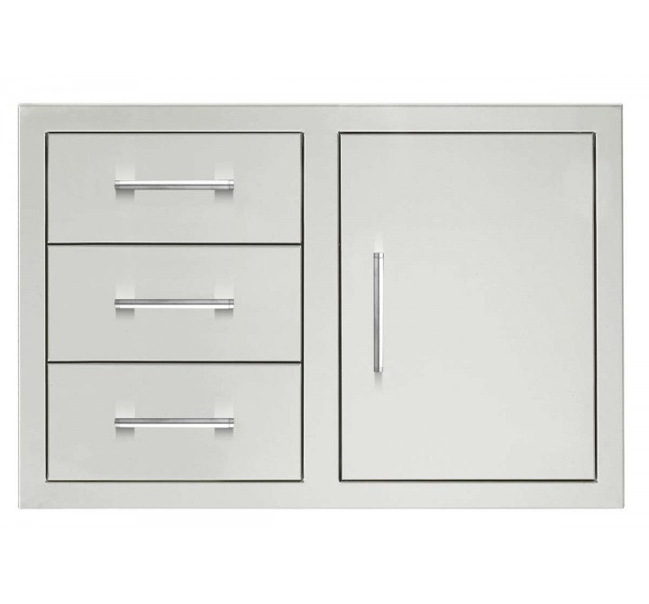 TrueFlame 33" 3-Drawer And Access Door Combo - Front