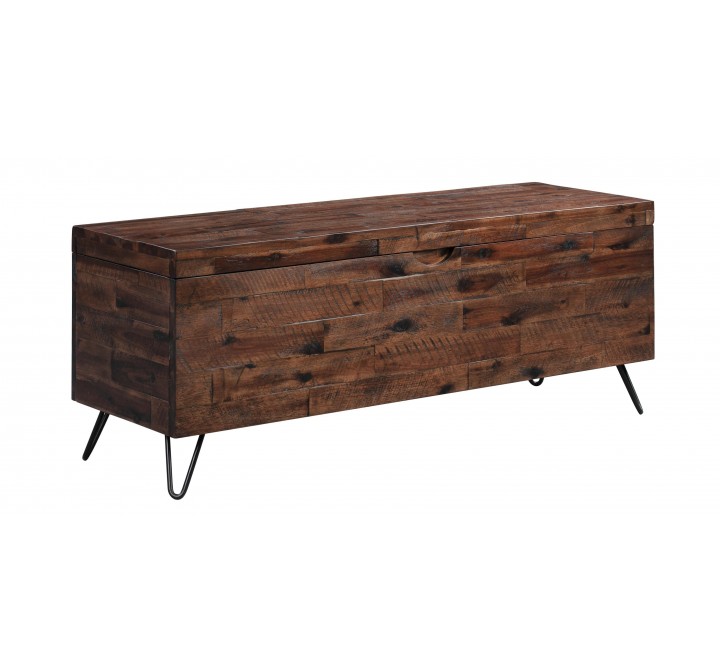 Crawford and Burke Tyrone Acacia Wood 46-inch Storage Bench, Front Angle