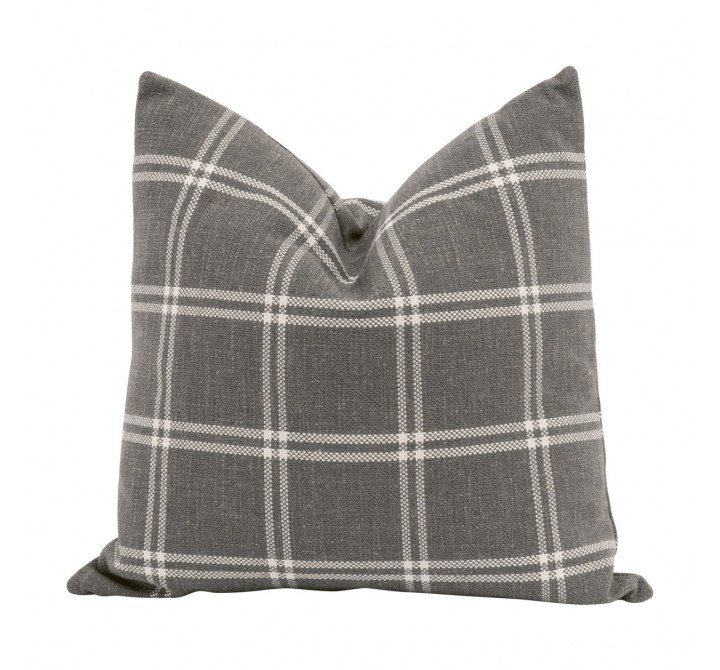 Essentials For Living The Basic 22" Essential Pillow in Performance Walden Smoke - Set of Two in Front Angle
