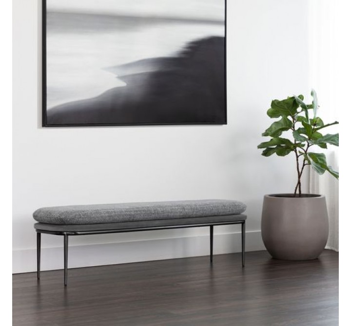 Sunpan Koffi Bench Gun Rey-Chacha Grey Antonio Charcoal - Lifestyle