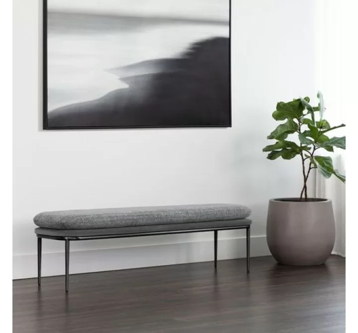 Sunpan Koffi Bench Gun Rey-Chacha Grey Antonio Charcoal - Lifestyle