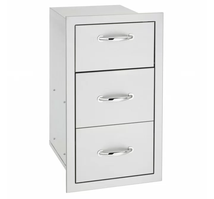 Summerset Grills 17" Vertical 2-Drawer and Paper Towel Holder Combo - Angled View