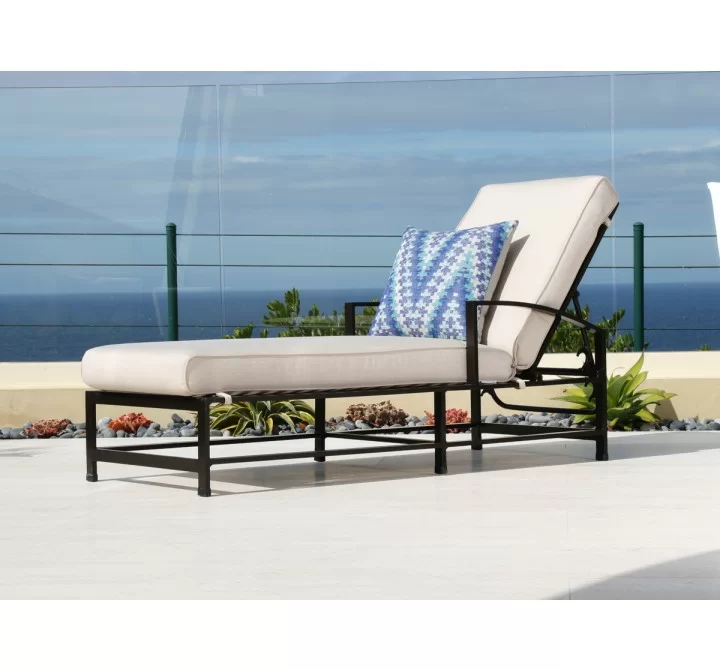 La Jolla Chaise in Canvas Flax w/ Self Welt - Lifestyle
