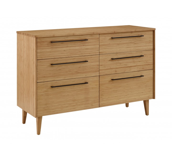 Greenington Sienna Six Drawer Double Dresser Caramelized - Front Side Angle