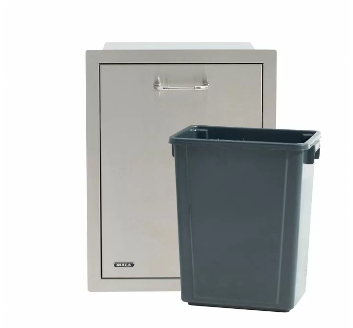 Bull BBQ Slim 10 Gallon Trash Drawer With Trash Can - Front View