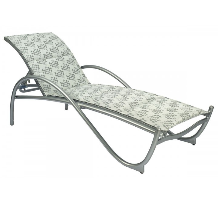 Woodard Tribeca Padded Adjustable Chaise Lounge - Angled