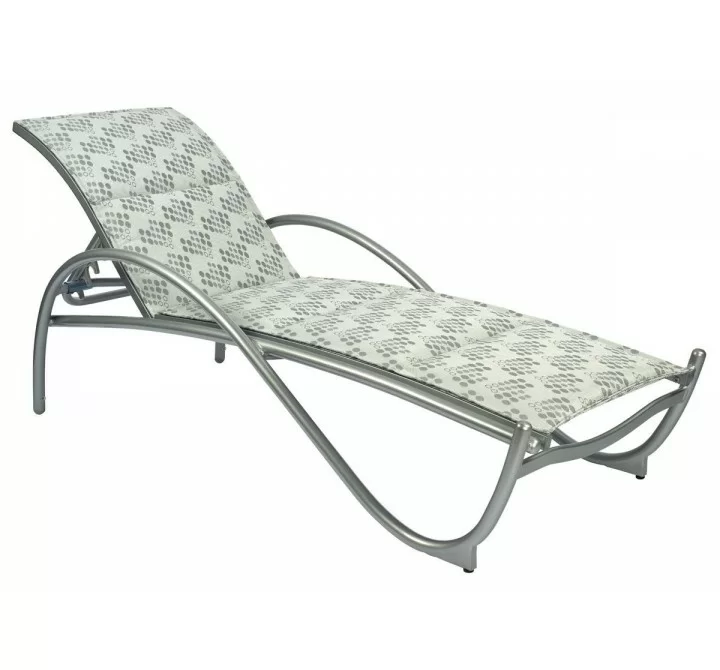 Woodard Tribeca Padded Adjustable Chaise Lounge - Angled