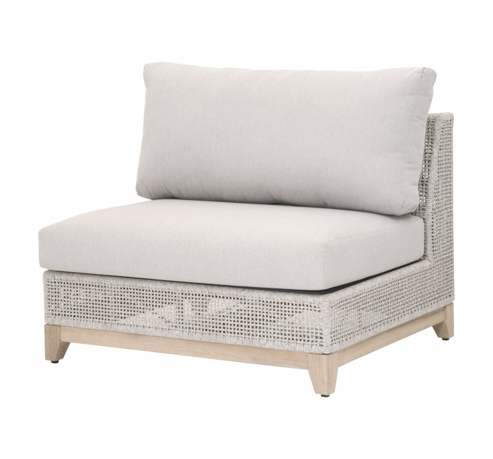 Essentials For Living Tropez Outdoor Modular Armless Sofa Chair - Angled