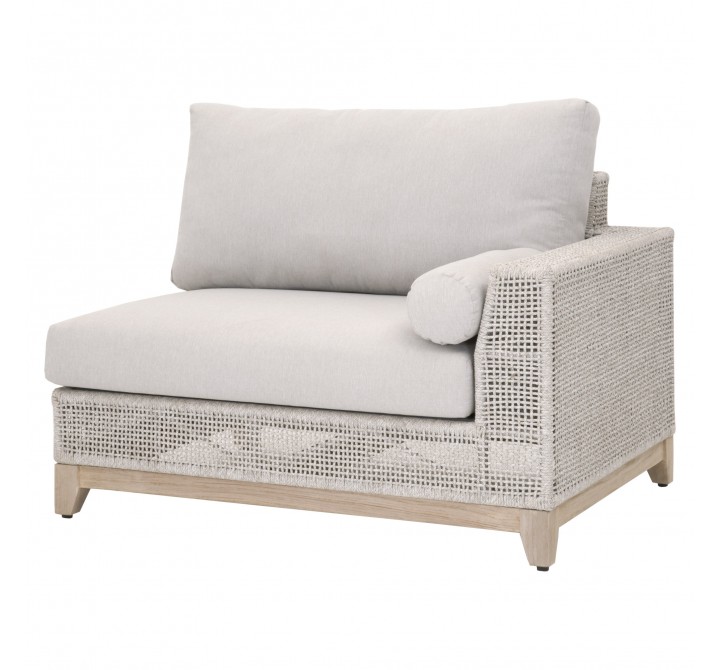 Tropez Outdoor Modular 2-Seat Right Arm Sofa in Taupe - Front Side Angle