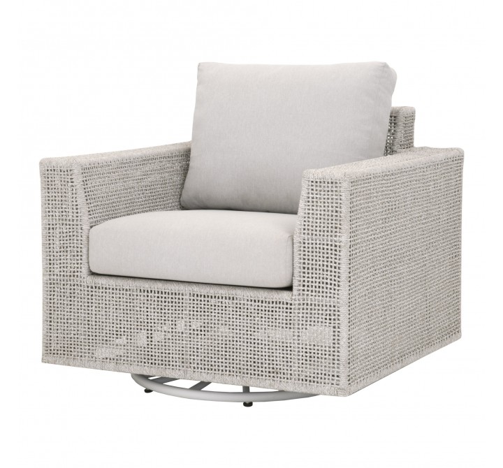 Essentials For Living Tropez Outdoor Swivel Rocker Sofa Chair - Front Side Angle