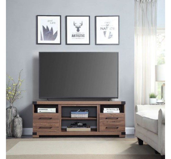 Manhattan Comfort Richmond 60" TV Stand with 2 Drawers and 4 Shelves in Brown