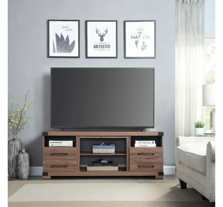 Manhattan Comfort Richmond 60" TV Stand with 2 Drawers and 4 Shelves in Brown
