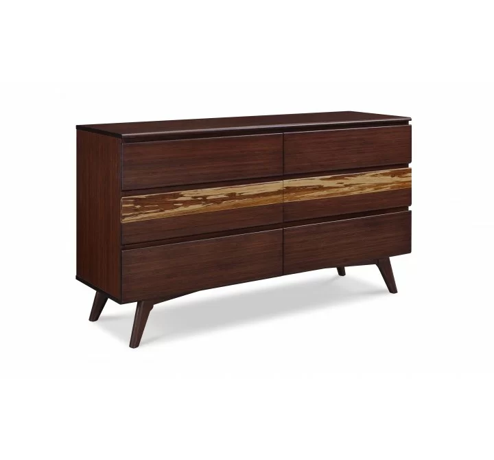 Greenington Azara Six Drawer Double Dresser, Sable - Front Side Angle