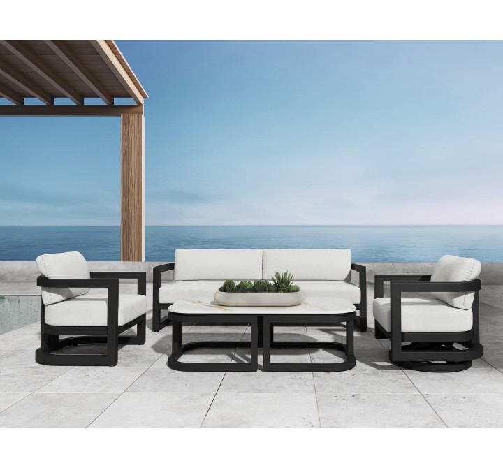 Sunset West Malibu Sofa in Cast Silver, No Welt Set