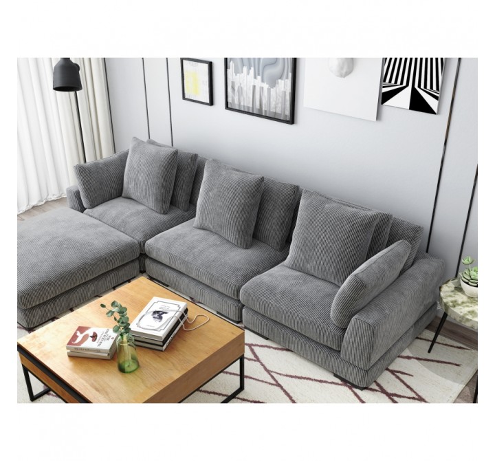 Moe's Home Collection Tumble Ottoman - Charcoal - Lifestyle