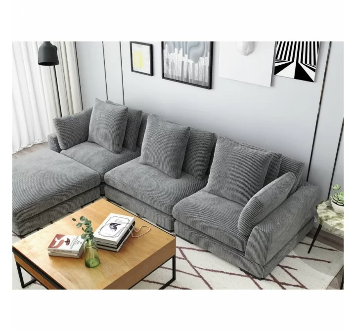 Moe's Home Collection Tumble Ottoman - Charcoal - Lifestyle