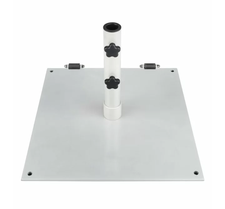 75 Pound Steel Umbrella Base With Wheels - Silver Mist