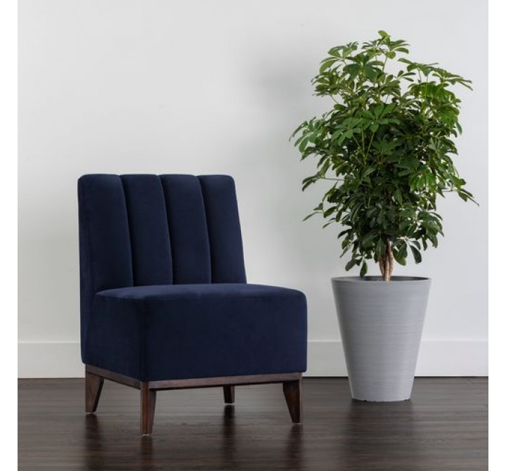Sunpan Kosovo Modular Banquette - Single Seat in Abbington Navy - Lifestyle