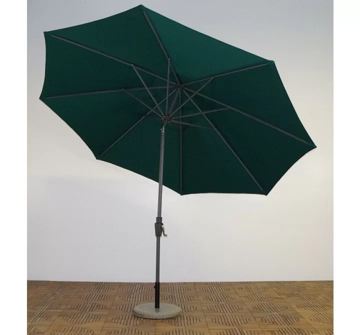 Shade Trends 11ft x 8 Rib Premium Market Umbrella with Grey Pole-DU - Forest Green