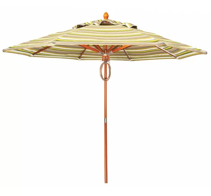 Woodard 9' Teak Market Umbrella - Fornt
