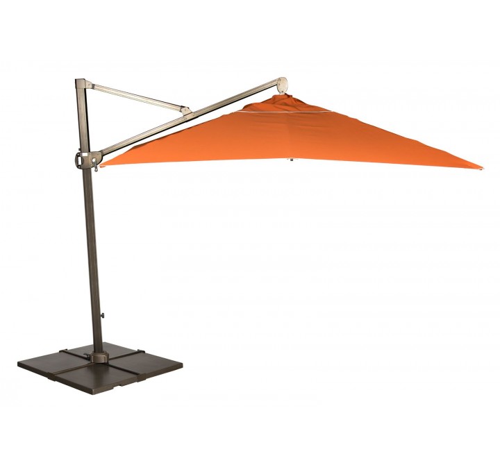 Woodard Cantilever 10' Square Umbrella with 18" Tile Bases