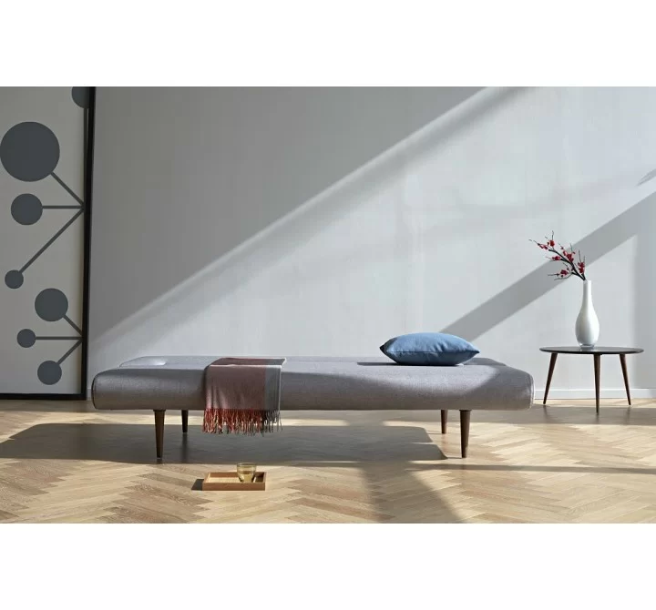  Unfurl Sofa in Dark Wood Legs and Soft Mustard Flower