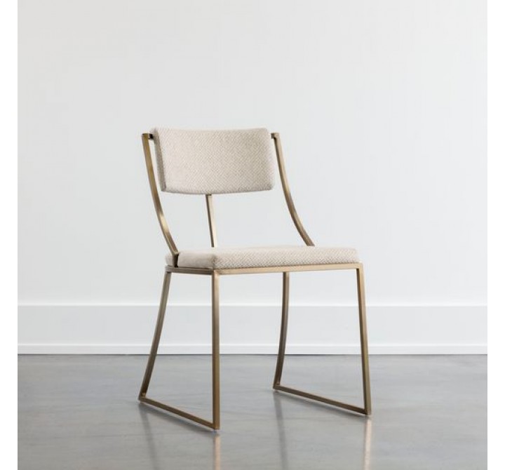 Sunpan Makena Dining Chair Monument Oatmeal - Front Side Angle