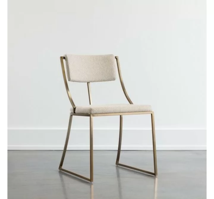 Sunpan Makena Dining Chair Monument Oatmeal - Front Side Angle