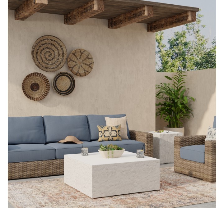 Sunset West Antique Stone Square Coffee Table