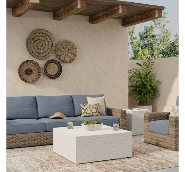 Sunset West Antique Stone Square Coffee Table