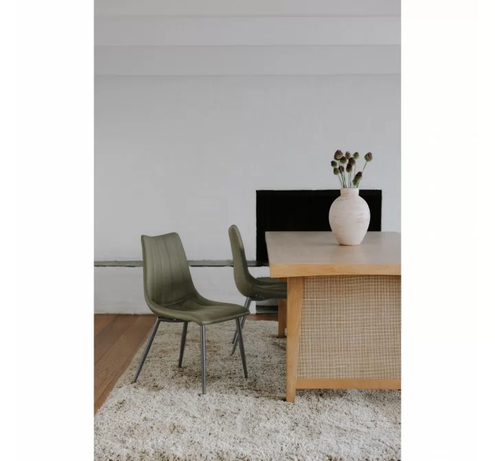 Moe's Home Collection Alibi Dining Chair in Dark Green - Set of Two - Lifestyle