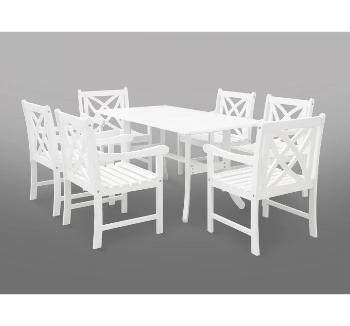 Bradley Eco-friendly 7-piece Outdoor White Hardwood Dining Set