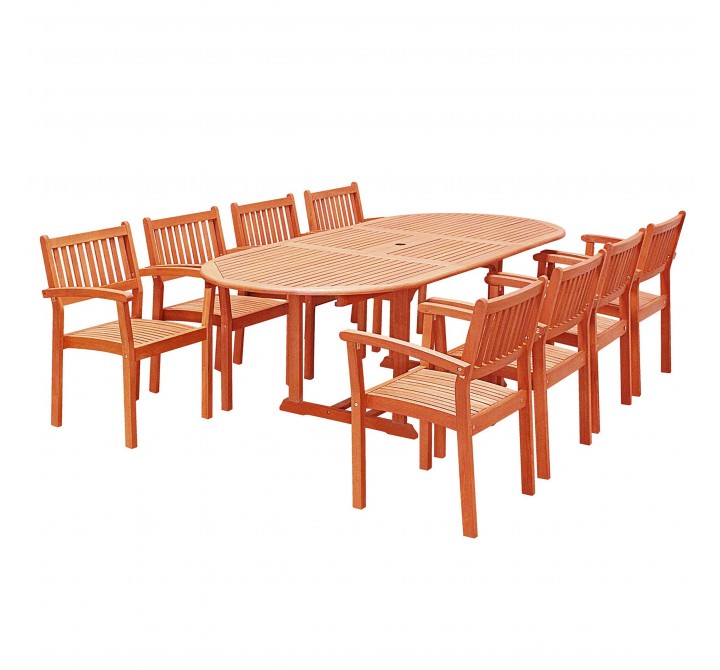 Bradley Outdoor 5-piece Wood Patio Dining Set in White - White BG