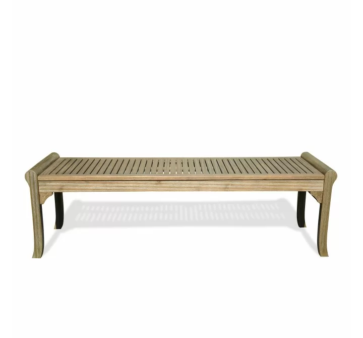 Renaissance Eco-friendly 5-foot Backless Outdoor Hand-scraped Hardwood Garden Bench - Front with Shadow
