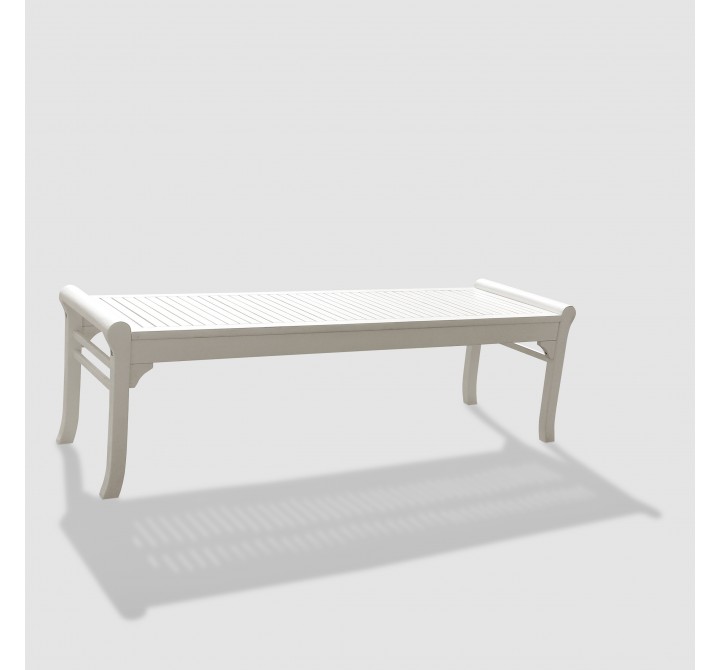 Bradley Eco-friendly 5-foot Backless Outdoor White Hardwood Garden Bench
