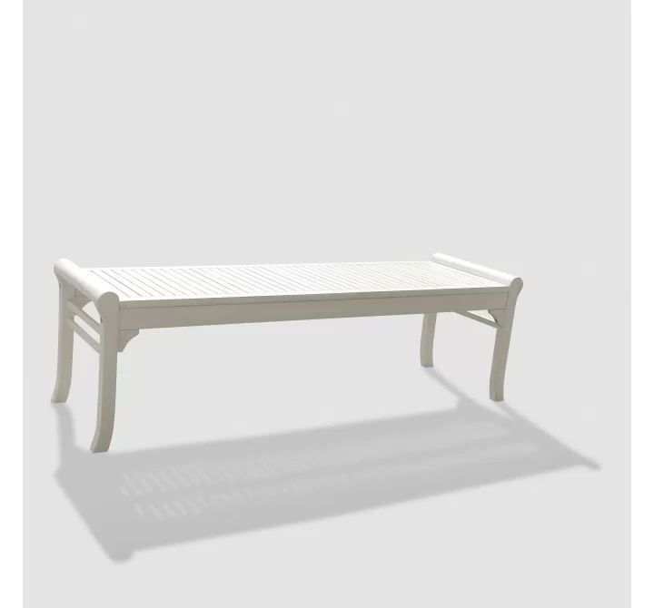 Bradley Eco-friendly 5-foot Backless Outdoor White Hardwood Garden Bench