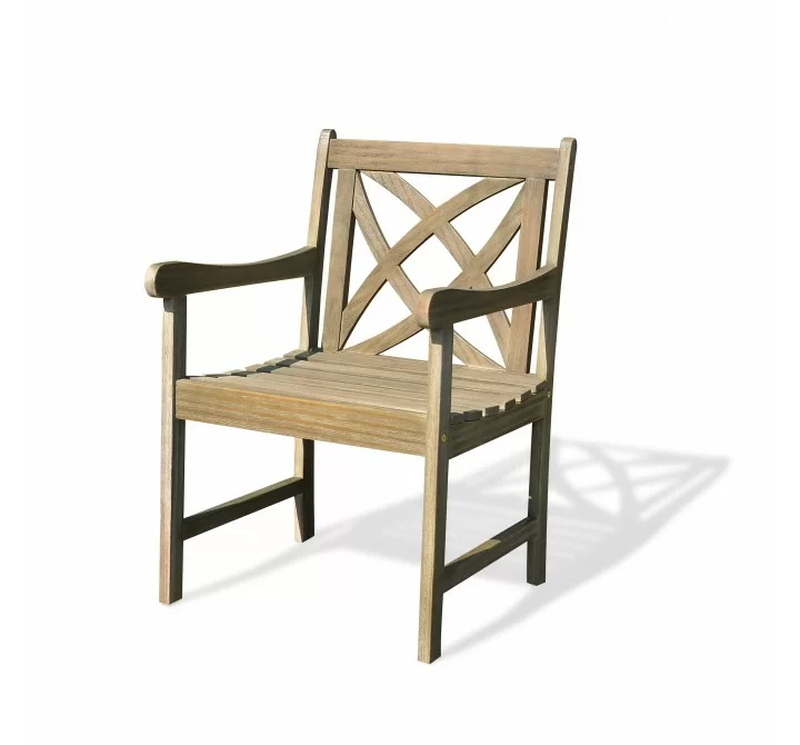 Renaissance Eco-friendly Outdoor Hand-scraped Hardwood Garden Arm Chair