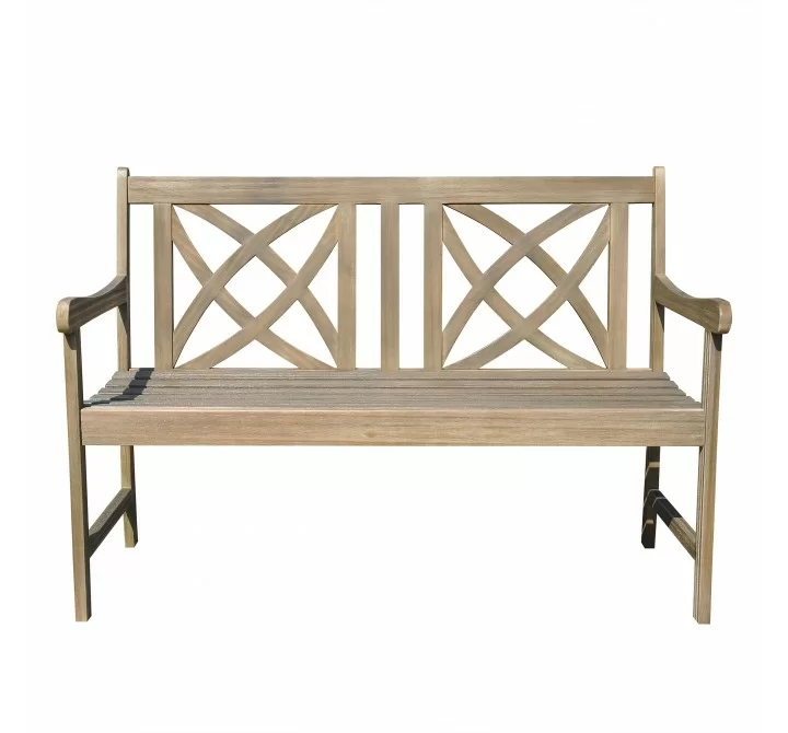 Renaissance Eco-friendly 4-foot Outdoor Hand-scraped Hardwood Garden Bench - Front
