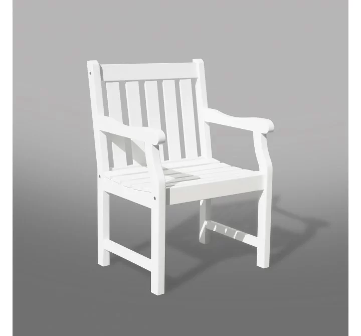 Bradley Eco-friendly Outdoor White Wood Garden Arm Chair