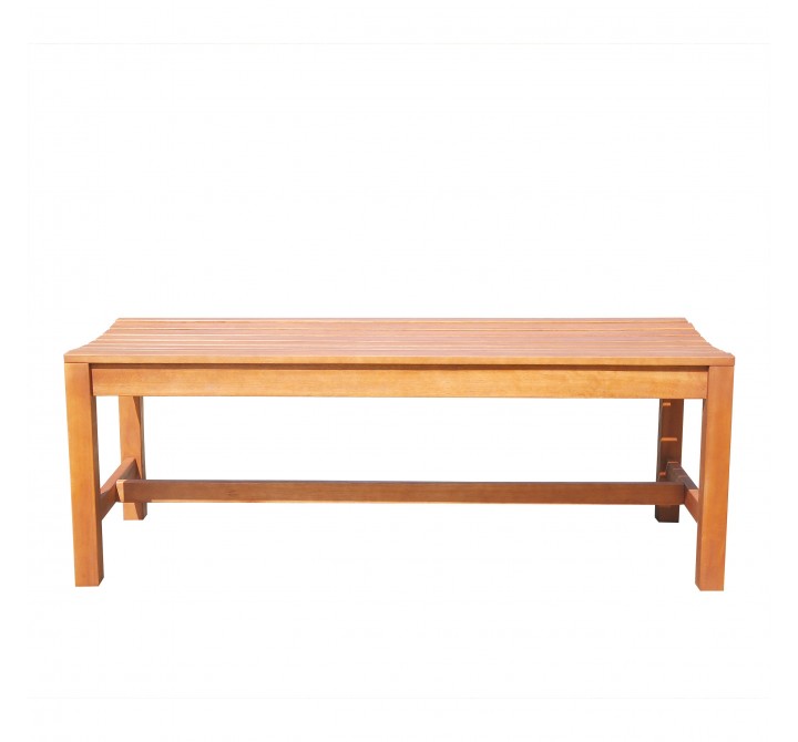 Malibu Eco-friendly 4-foot Backless Outdoor Hardwood Garden Bench - Front