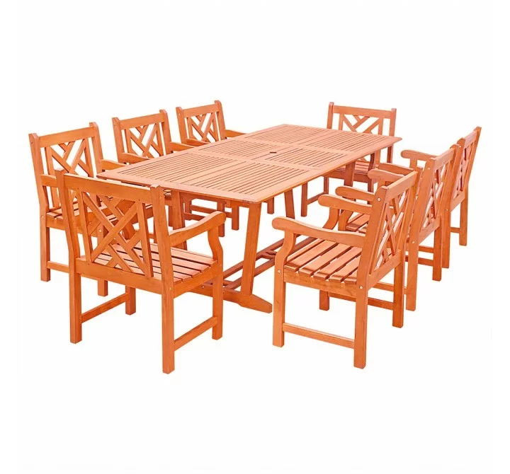 Malibu Outdoor Wood Patio Dining Extension Table -Cutout