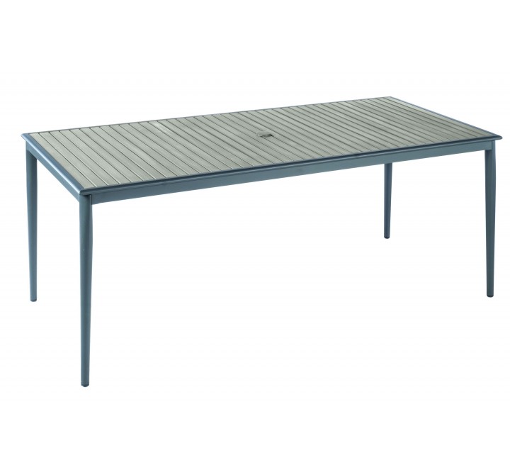 Alfresco Home Oden Gray 78" Rectangular Alum/Polywood Dining Table - Front Side Angle