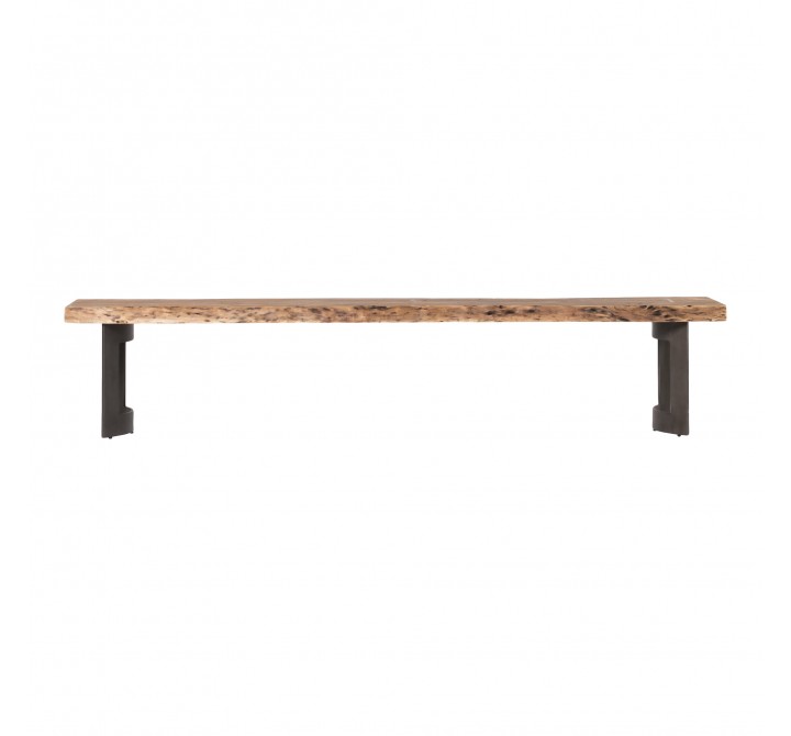 Moe's Home Collection Bent Bench Small Smoked - Front Angle
